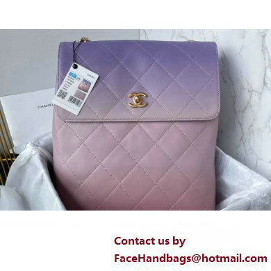 Chanel Gradient Calfskin & Gold-Tone Metal Large Hobo Bag AS4632 Purple 2024 - Click Image to Close